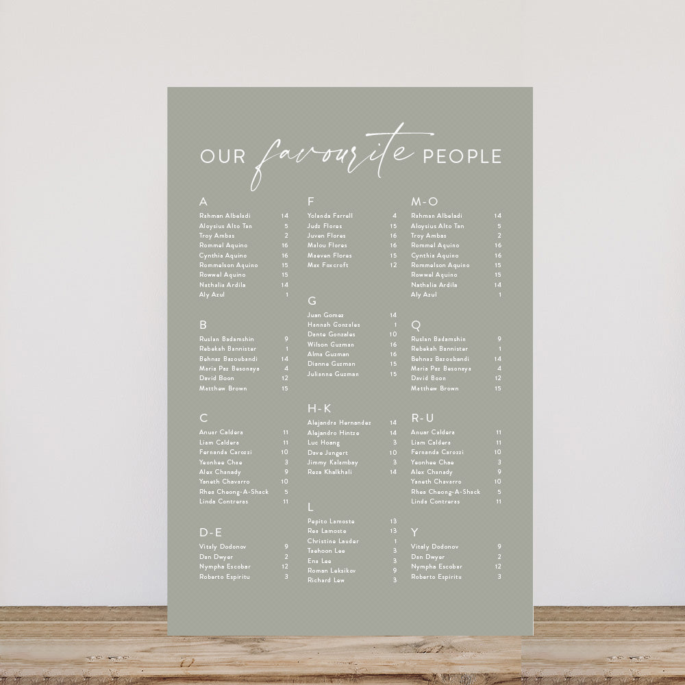 Adriana - Seating Chart