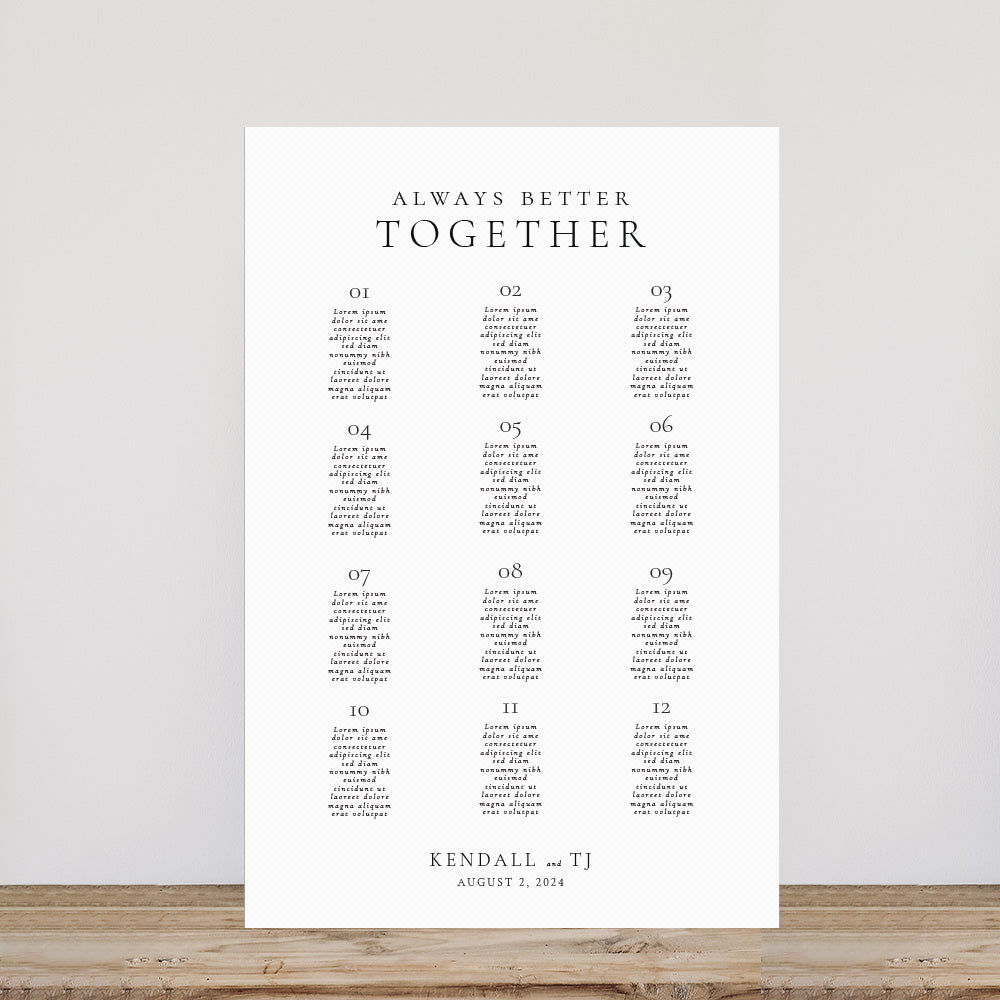 Kendall - Seating Chart