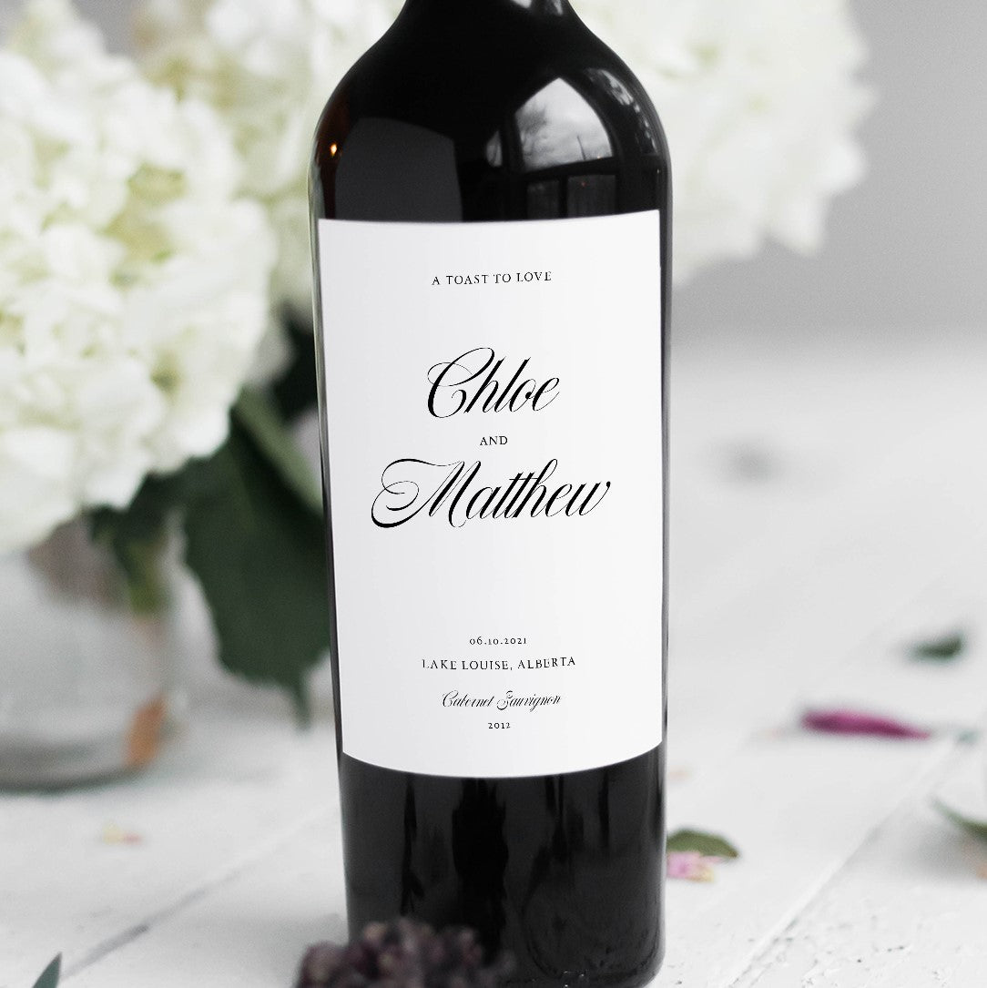 Wedding Collection Wine Bottle Stickers