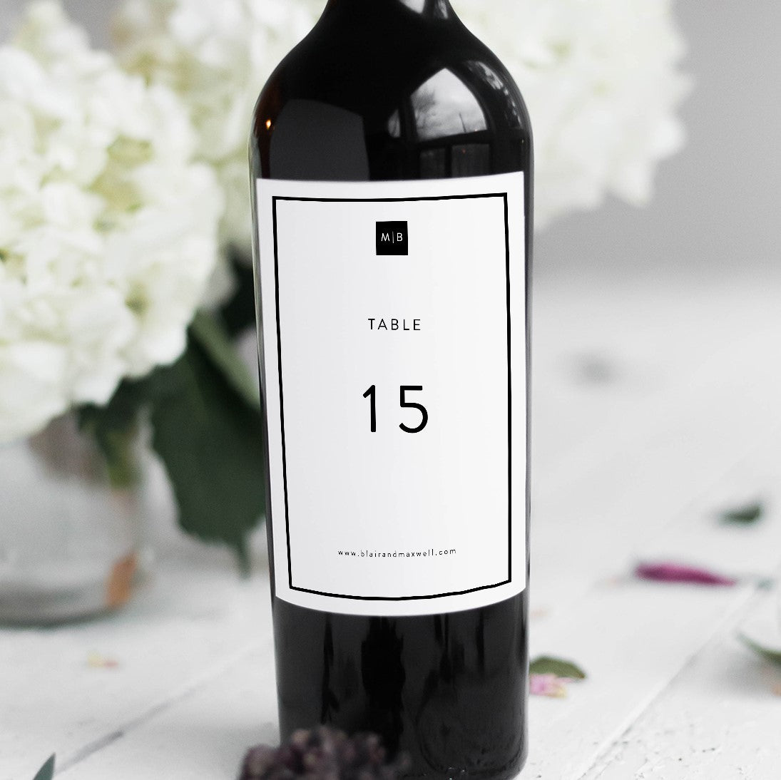 Formal Event Table Numbers Wine Bottle Stickers