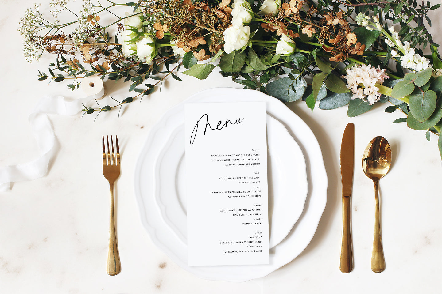 Savannah - Contemporary and Minimalistic Wedding Menu