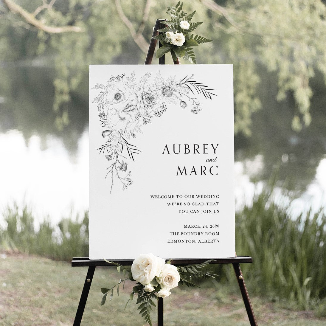 Garden Elegance Wedding Sign