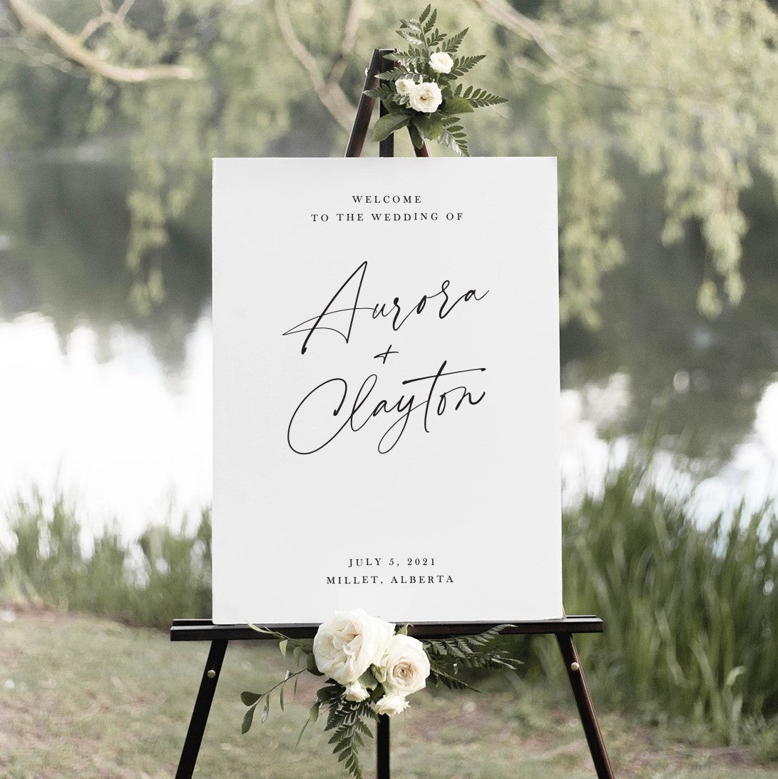 Contemporary and Minimalist Wedding Sign