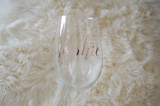 personalized wine glass