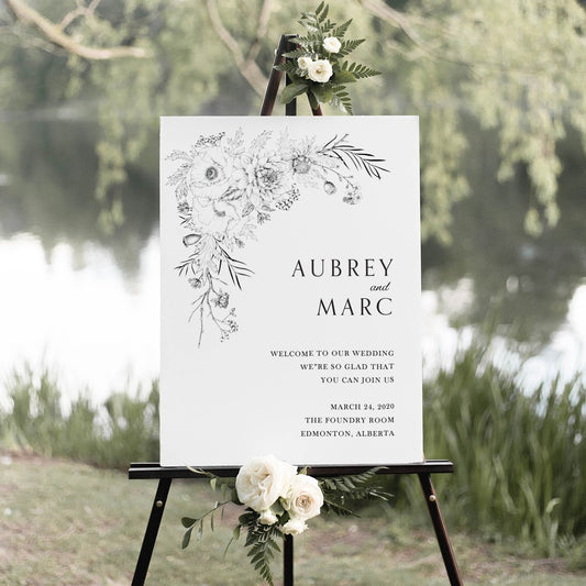 Garden Elegance Wedding Sign