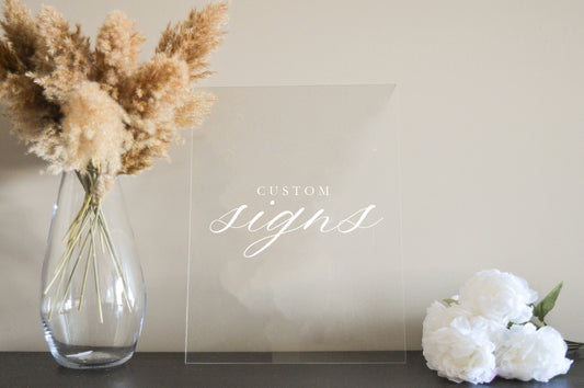 Custom Modern Acrylic Wedding Sign