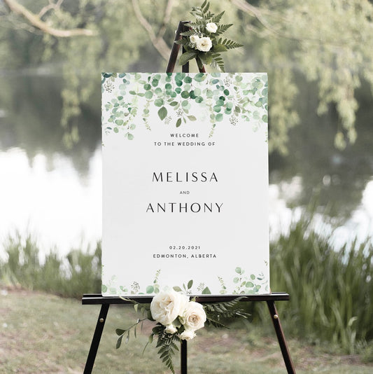 Rustic Eucalyptus Wedding Sign